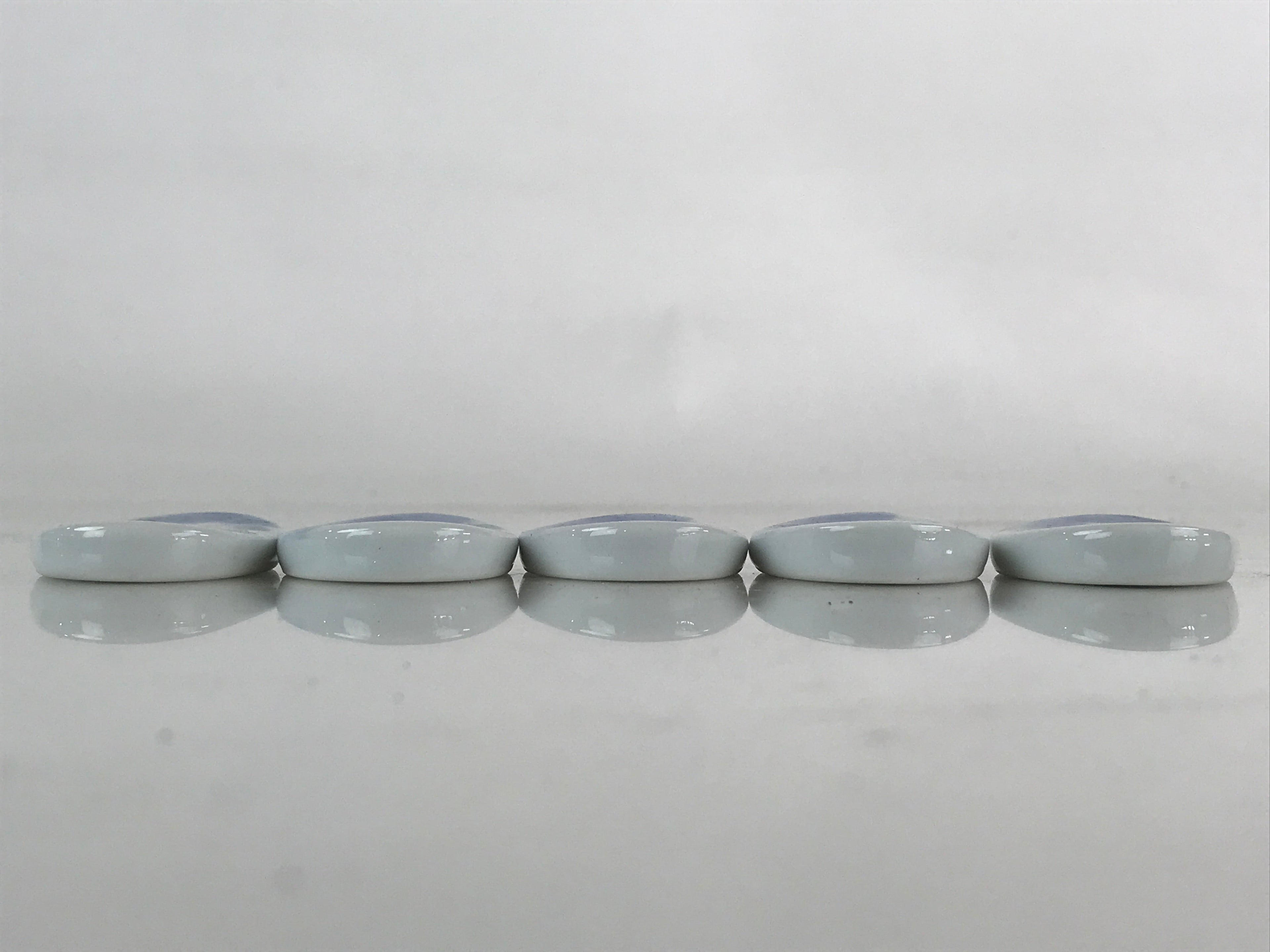 Japanese Porcelain Chopstick Rest Holder 5pc Set Vtg Bellflower Hashioki CR268