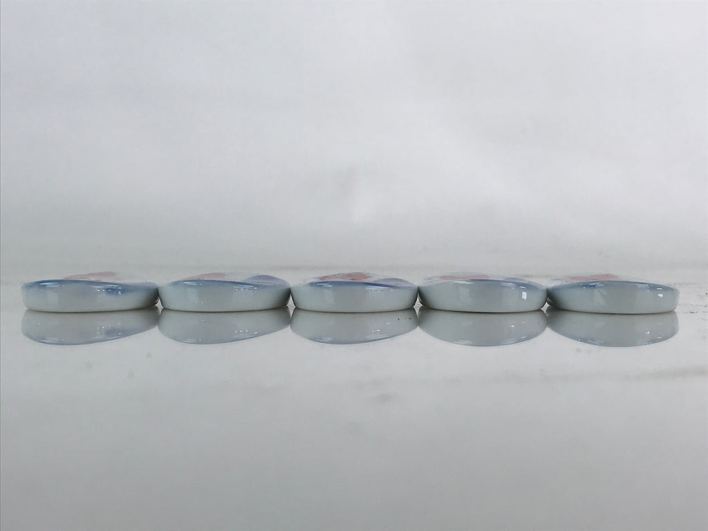 Japanese Porcelain Chopstick Rest Holder 5pc Set Vtg Bellflower Hashioki CR268