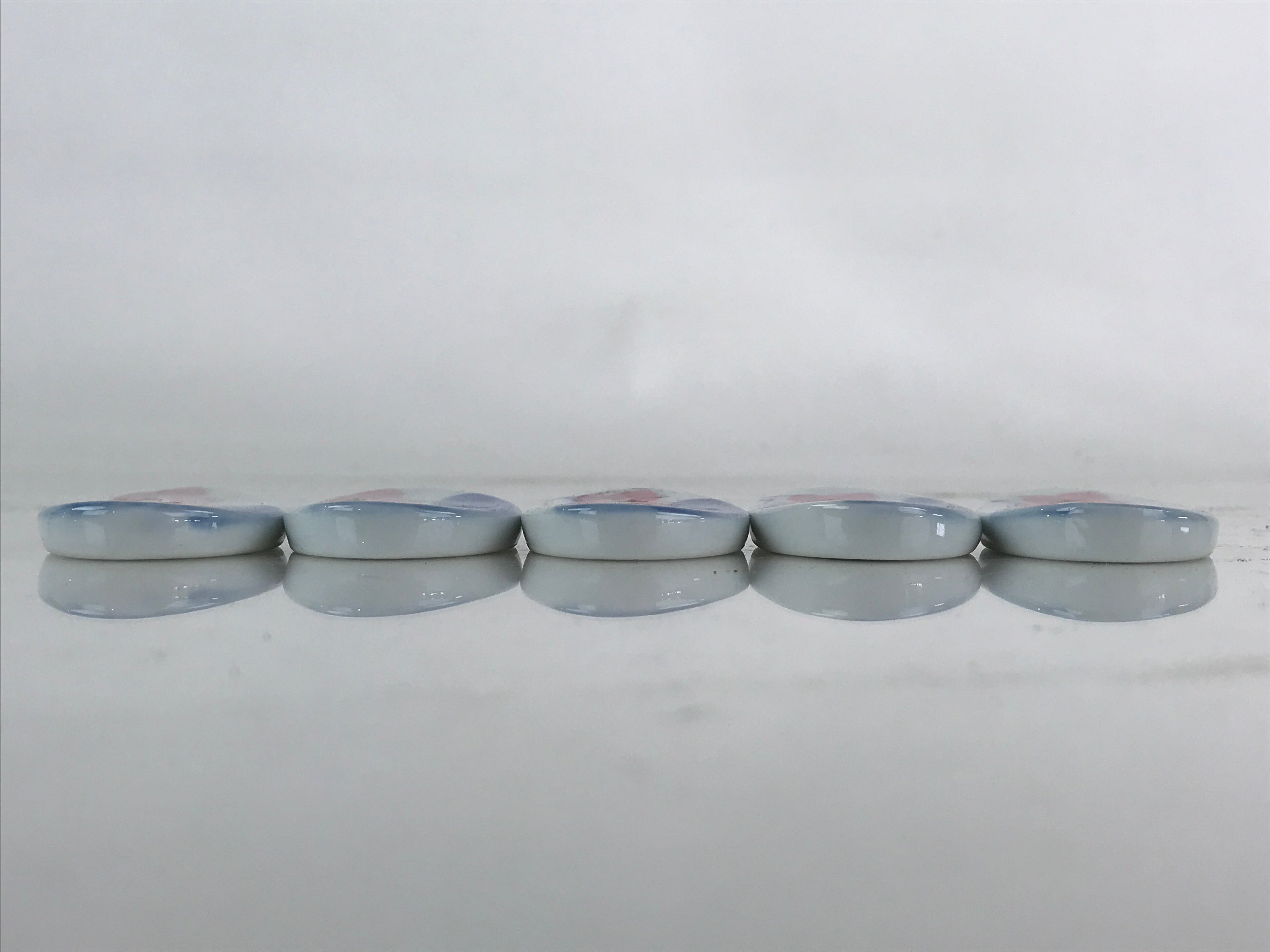 Japanese Porcelain Chopstick Rest Holder 5pc Set Vtg Bellflower Hashioki CR268