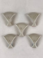 Japanese Porcelain Chopstick Rest Holder 5pc Set Vtg Folding Fan Hashioki CR267