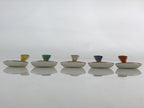 Japanese Porcelain Chopstick Rest Holder 5pc Set Vtg Folding Fan Hashioki CR267