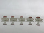 Japanese Porcelain Chopstick Rest Holder 5pc Set Vtg Folding Fan Hashioki CR267