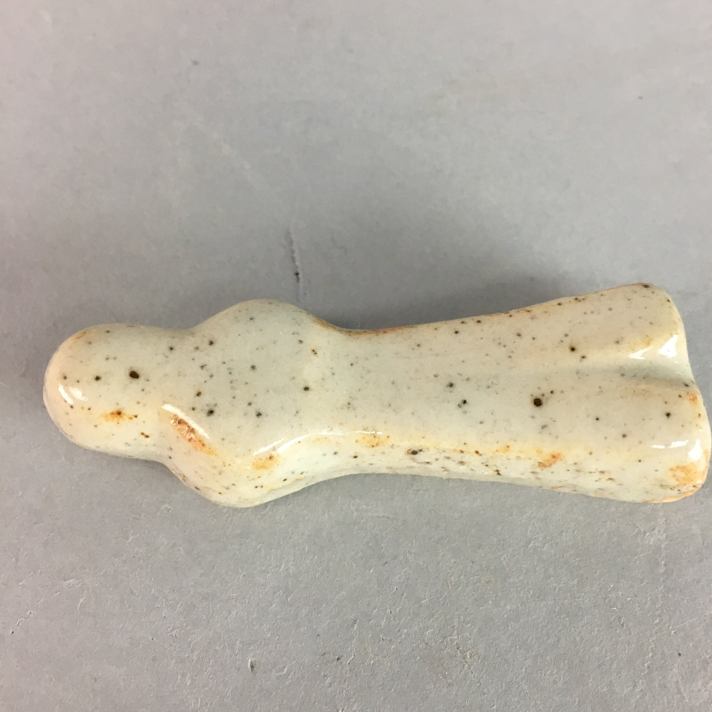 Japanese Porcelain Chopstick Rest Holder Vtg Abstract Design Handmade CR180