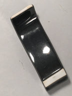 Japanese Porcelain Chopstick Rest Holder Vtg Black Gold Pine Tree Scroll CR196
