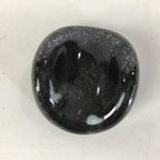 Japanese Porcelain Chopstick Rest Holder Vtg Black Round Shape Hashioki CR255