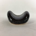 Japanese Porcelain Chopstick Rest Holder Vtg Black Round Shape Hashioki CR255