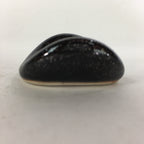 Japanese Porcelain Chopstick Rest Holder Vtg Black Round Shape Hashioki CR255