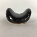 Japanese Porcelain Chopstick Rest Holder Vtg Black Round Shape Hashioki CR255