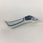 Japanese Porcelain Chopstick Rest Holder Vtg Blue Ribbon Tied Shape Hashioki CR2