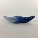 Japanese Porcelain Chopstick Rest Holder Vtg Blue Shell Shape Hashioki CR245