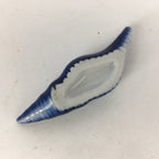 Japanese Porcelain Chopstick Rest Holder Vtg Blue Shell Shape Hashioki CR245