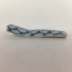 Japanese Porcelain Chopstick Rest Holder Vtg Blue Sometsuke Net Hashioki CR247