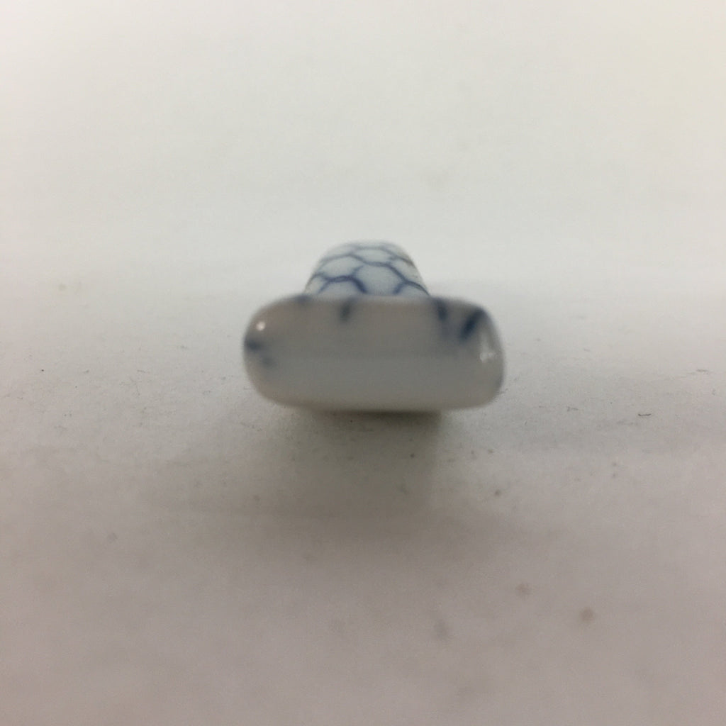 Japanese Porcelain Chopstick Rest Holder Vtg Blue Sometsuke Net Hashioki CR247