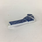 Japanese Porcelain Chopstick Rest Holder Vtg Blue Sometsuke Ribbon knot CR232