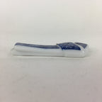 Japanese Porcelain Chopstick Rest Holder Vtg Blue Sometsuke Ribbon knot CR232
