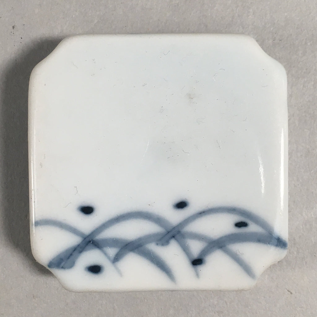 Japanese Porcelain Chopstick Rest Holder Vtg Blue White Sometsuke CR187