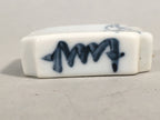 Japanese Porcelain Chopstick Rest Holder Vtg Blue White Sometsuke CR187