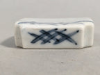Japanese Porcelain Chopstick Rest Holder Vtg Blue White Sometsuke CR187