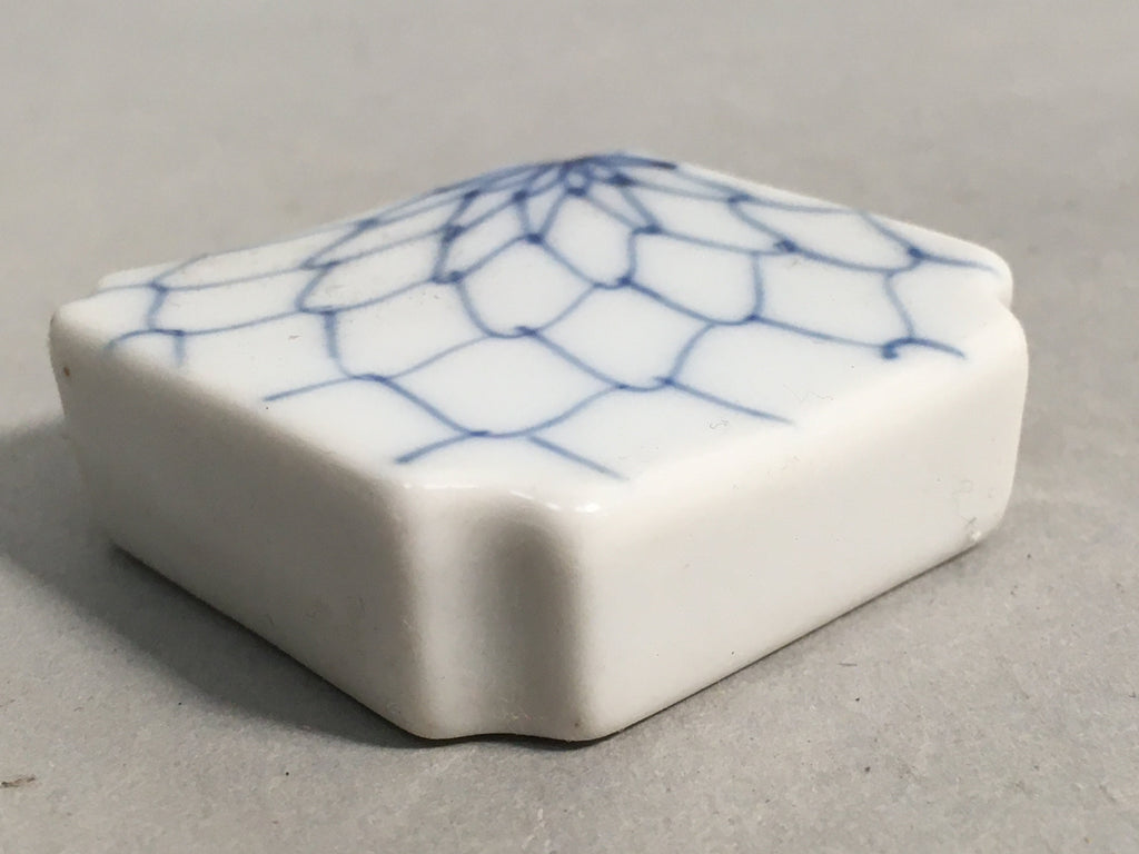 Japanese Porcelain Chopstick Rest Holder Vtg Blue White Sometsuke CR188
