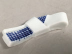 Japanese Porcelain Chopstick Rest Holder Vtg Blue White Sometsuke Tie CR191