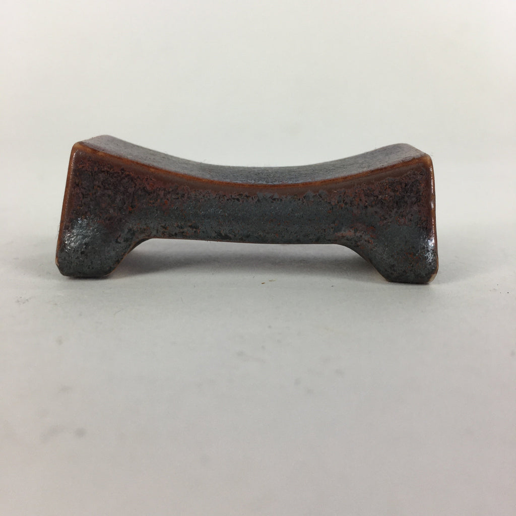 Japanese Porcelain Chopstick Rest Holder Vtg Brown Bridge Girder Shape Hashioki