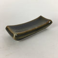 Japanese Porcelain Chopstick Rest Holder Vtg Brown Glaze Rectangle Hashioki CR22