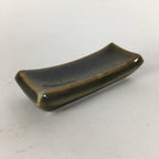 Japanese Porcelain Chopstick Rest Holder Vtg Brown Glaze Rectangle Hashioki CR22