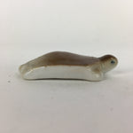 Japanese Porcelain Chopstick Rest Holder Vtg Brown turtle Shape Hashioki CR219