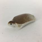 Japanese Porcelain Chopstick Rest Holder Vtg Brown turtle Shape Hashioki CR219