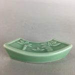 Japanese Porcelain Chopstick Rest Holder Vtg Fan Shape Handmade CR172