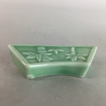 Japanese Porcelain Chopstick Rest Holder Vtg Fan Shape Handmade CR172