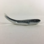Japanese Porcelain Chopstick Rest Holder Vtg Gray Fish Shape Hashioki CR217