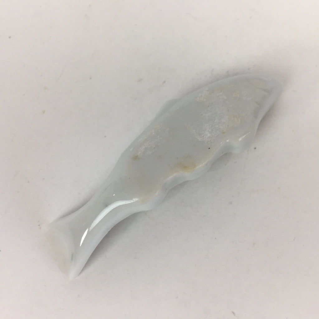 Japanese Porcelain Chopstick Rest Holder Vtg Gray Fish Shape Hashioki CR217