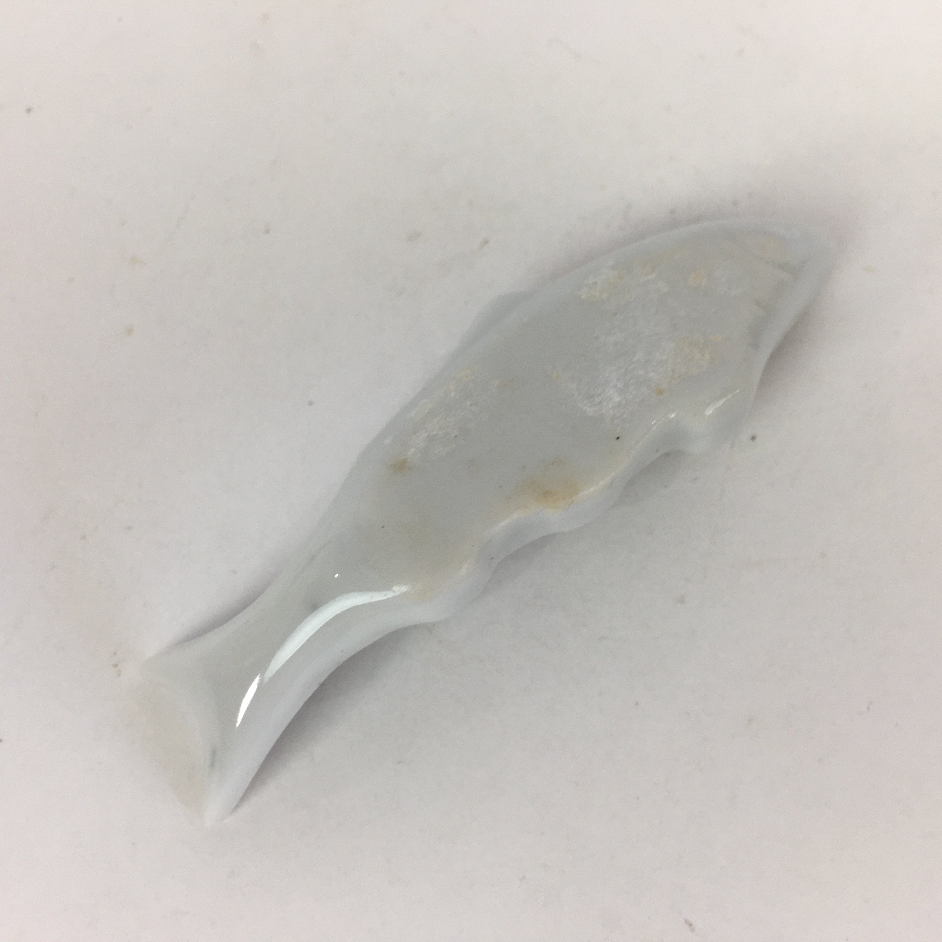 Japanese Porcelain Chopstick Rest Holder Vtg Gray Fish Shape Hashioki CR217