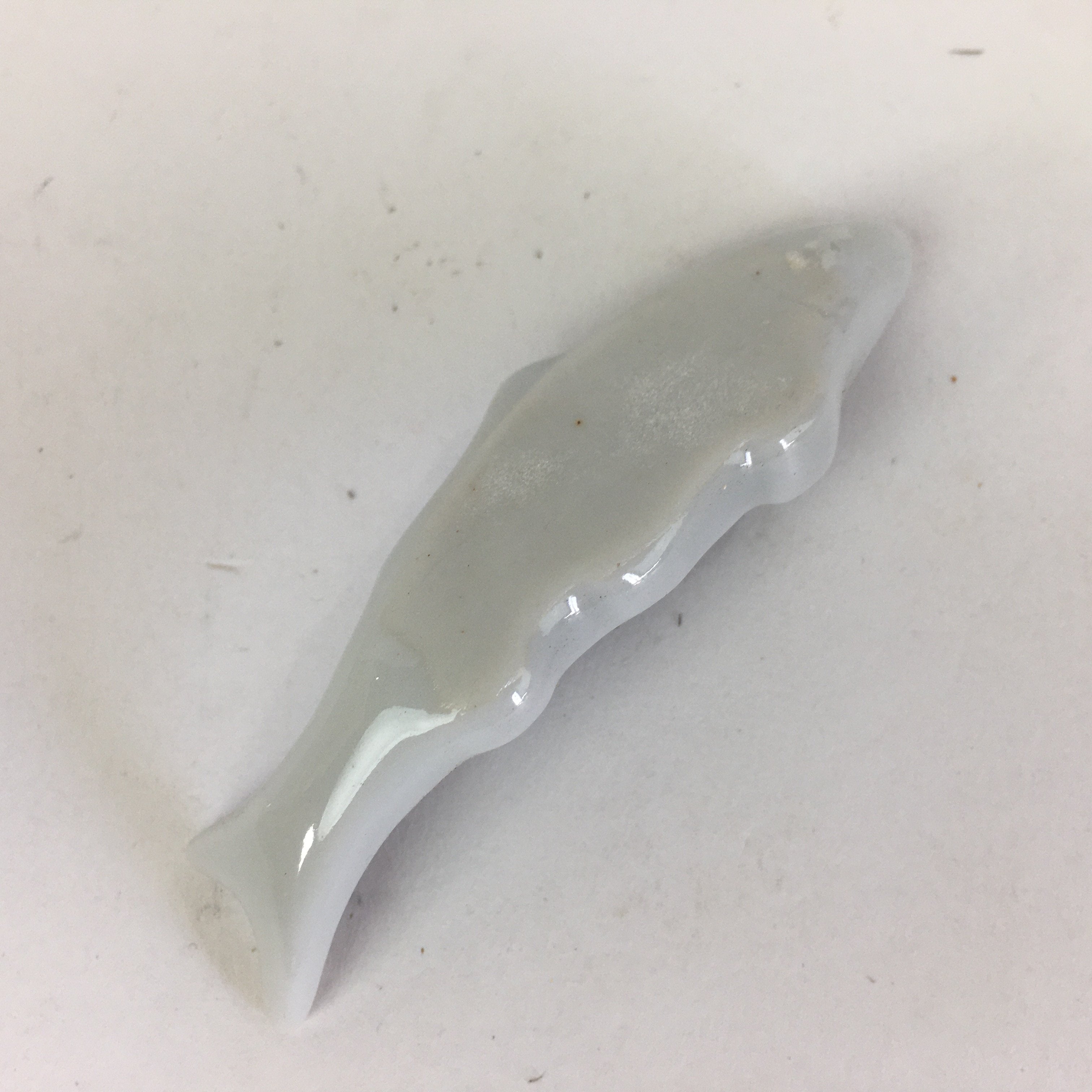 Japanese Porcelain Chopstick Rest Holder Vtg Gray Fish Shape Hashioki CR218