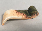 Japanese Porcelain Chopstick Rest Holder Vtg Green Brown Scroll CR194