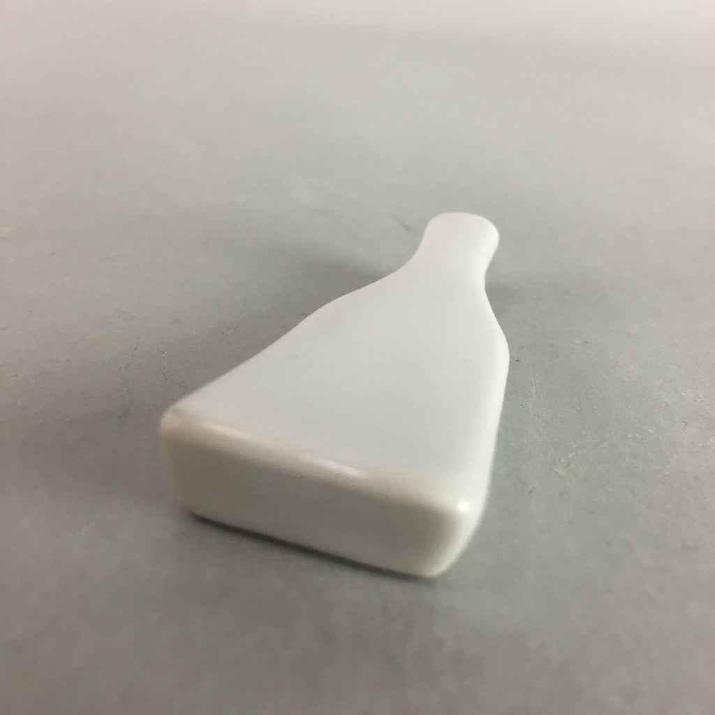 Japanese Porcelain Chopstick Rest Holder Vtg Hagoita White Paddle Handmade CR186