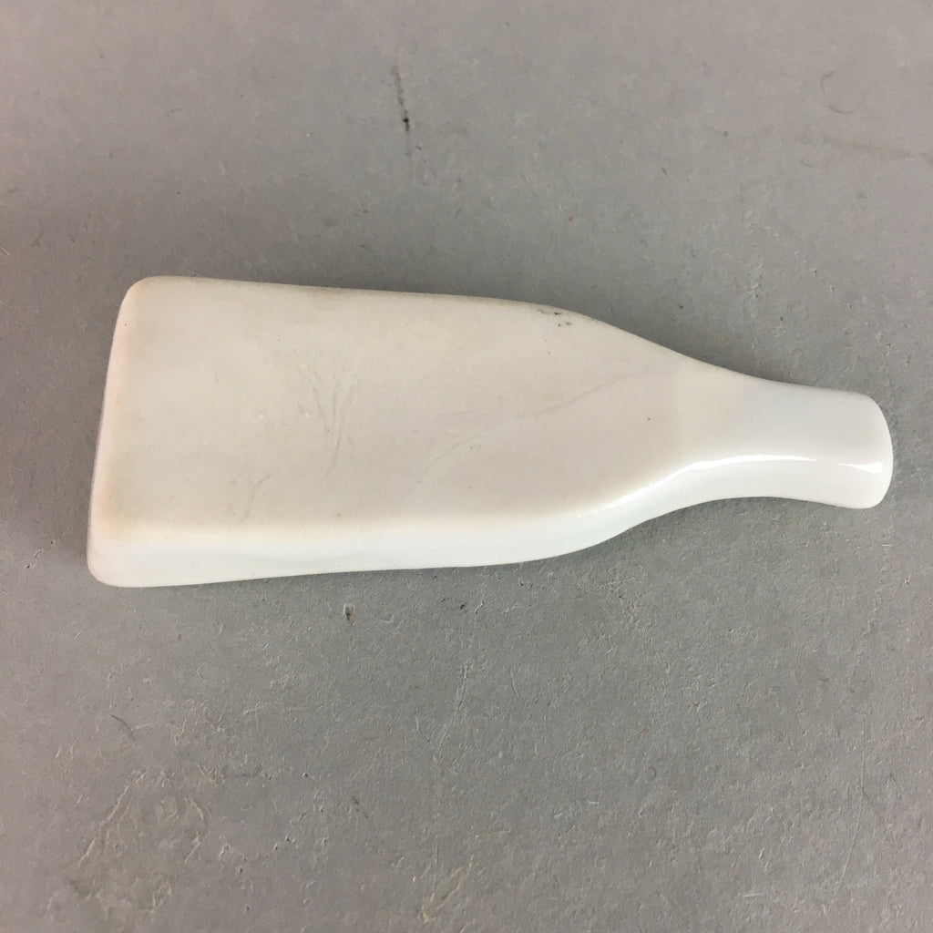 Japanese Porcelain Chopstick Rest Holder Vtg Hagoita White Paddle Handmade CR186