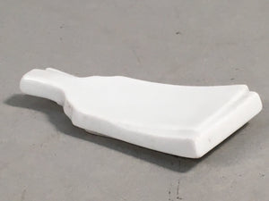 Japanese Porcelain Chopstick Rest Holder Vtg Hagoita White Paddle Handmade CR193