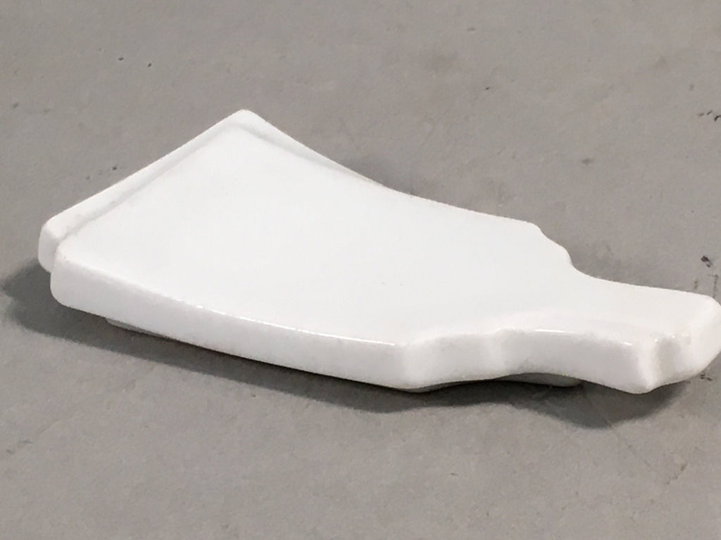 Japanese Porcelain Chopstick Rest Holder Vtg Hagoita White Paddle Handmade CR193