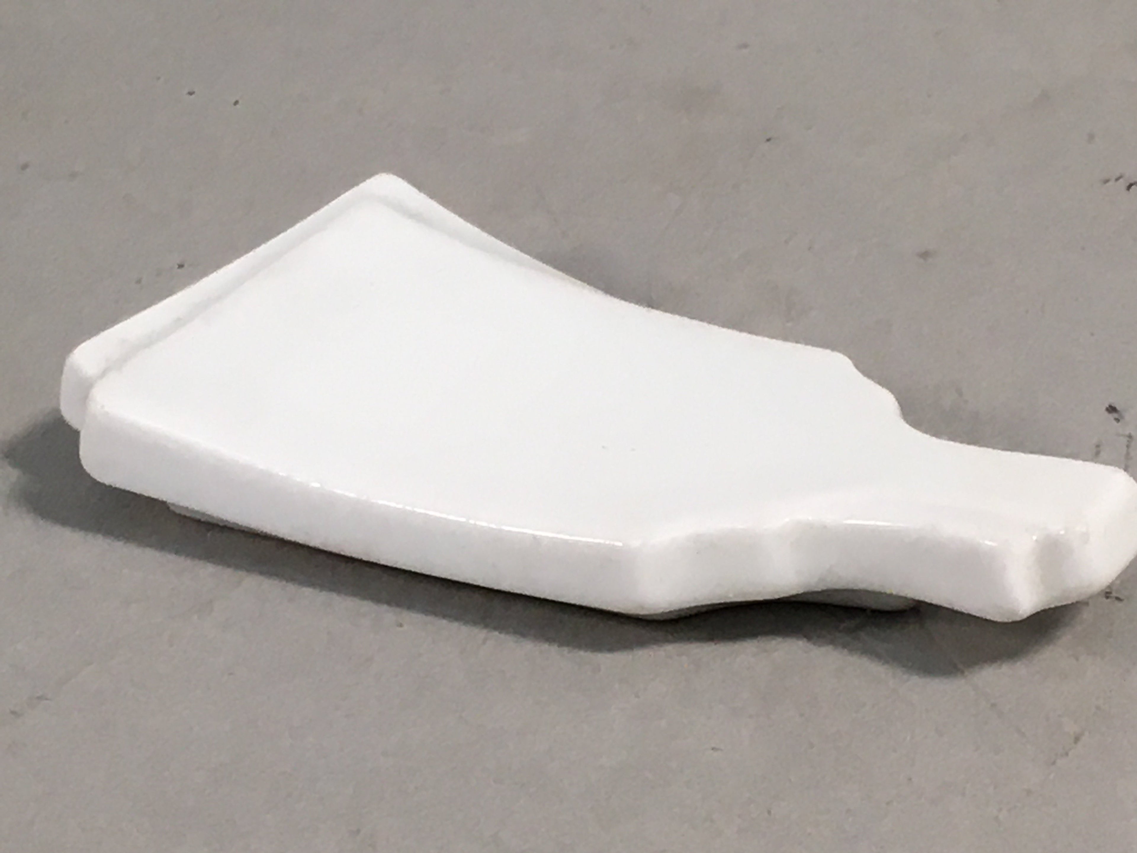 Japanese Porcelain Chopstick Rest Holder Vtg Hagoita White Paddle Handmade CR193