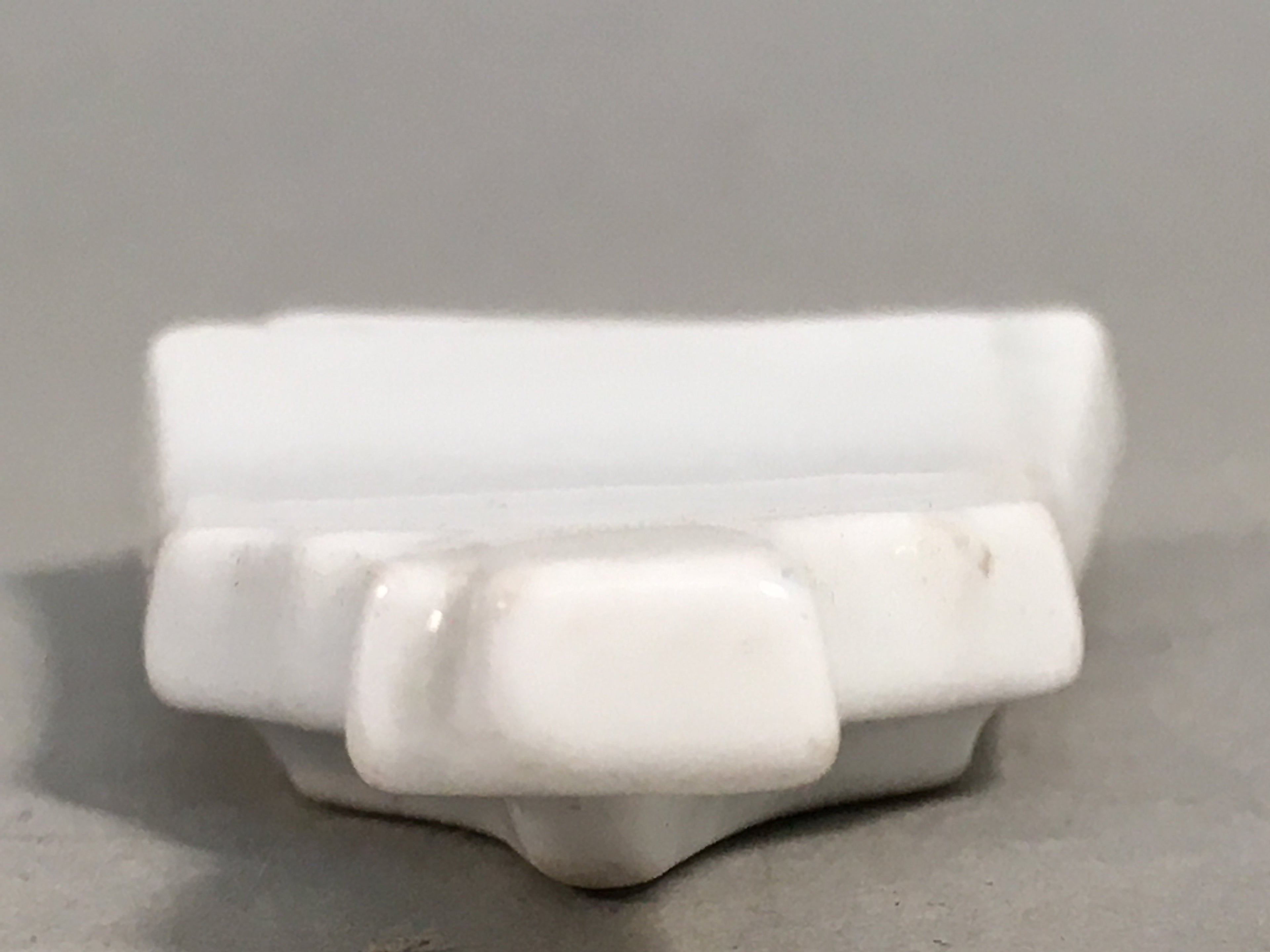 Japanese Porcelain Chopstick Rest Holder Vtg Hagoita White Paddle Handmade CR193