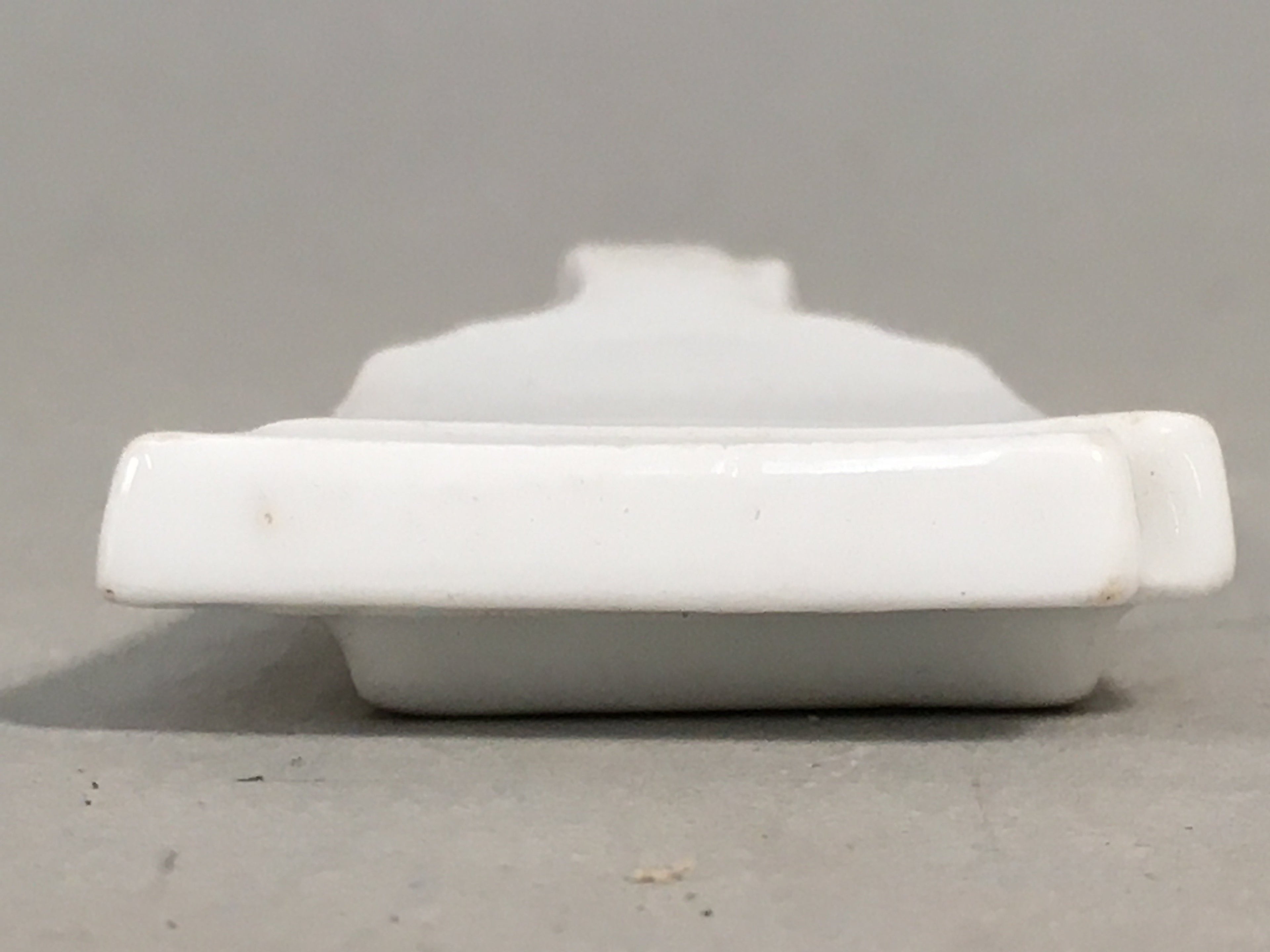 Japanese Porcelain Chopstick Rest Holder Vtg Hagoita White Paddle Handmade CR193
