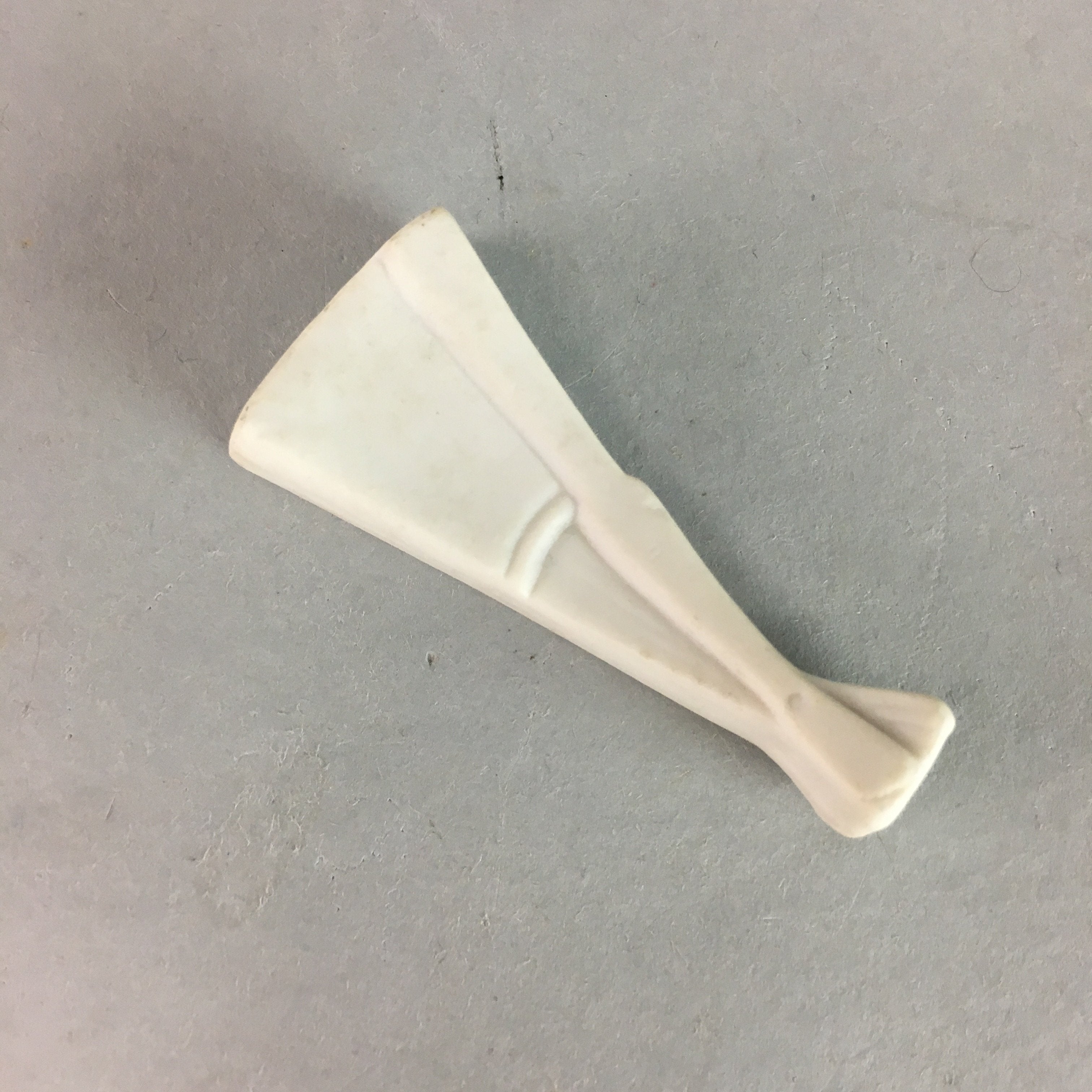 Japanese Porcelain Chopstick Rest Holder Vtg Hashioki Fan Handmade CR177