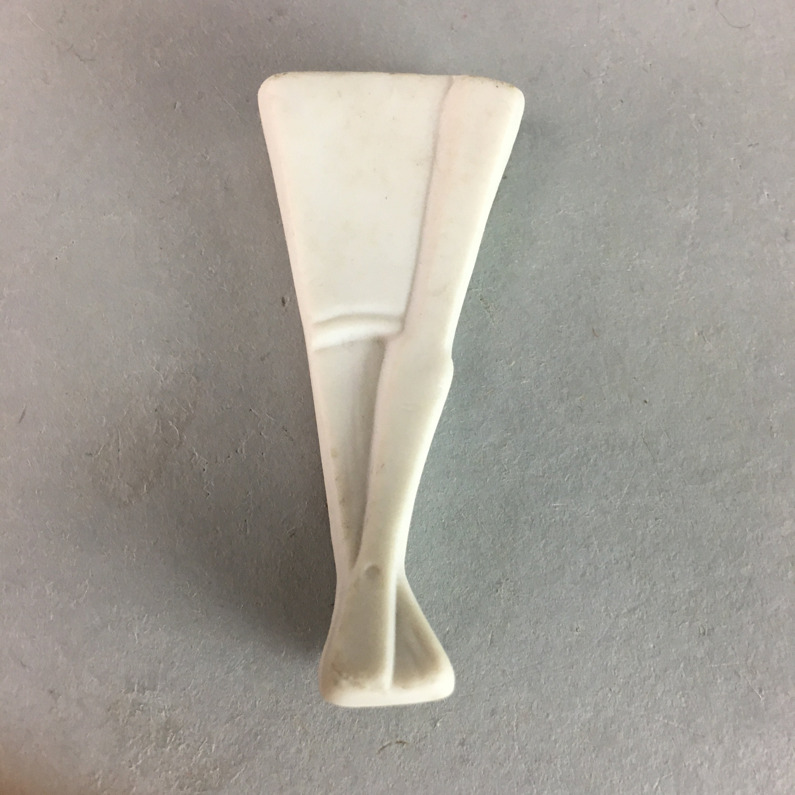 Japanese Porcelain Chopstick Rest Holder Vtg Hashioki Fan Handmade CR177