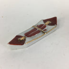 Japanese Porcelain Chopstick Rest Holder Vtg Japanese Noshi Lucky Charm CR230