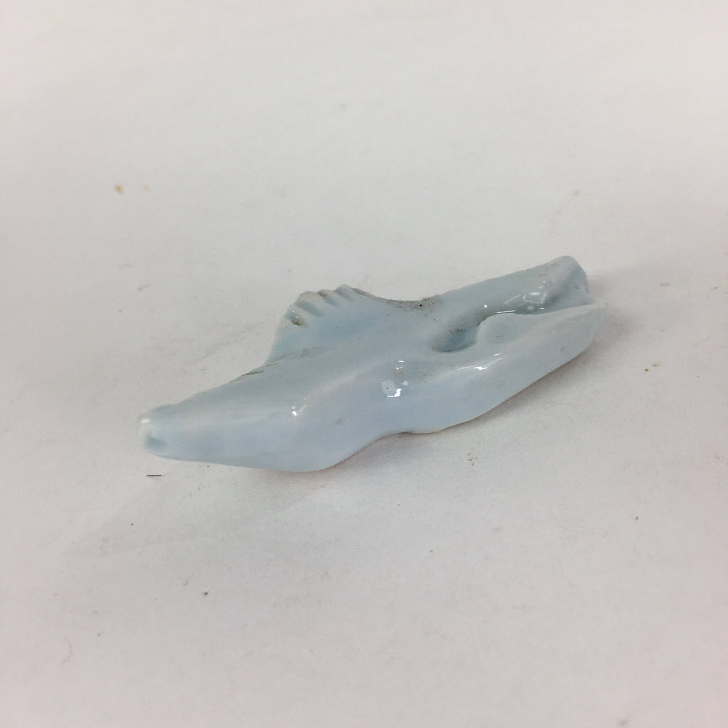 Japanese Porcelain Chopstick Rest Holder Vtg Light Blue Crane Hashioki CR234