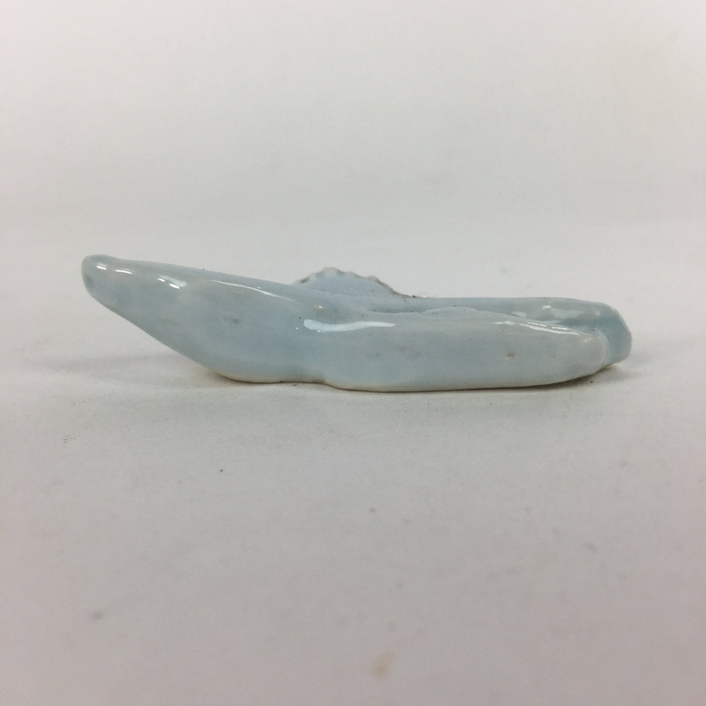 Japanese Porcelain Chopstick Rest Holder Vtg Light Blue Crane Hashioki CR234