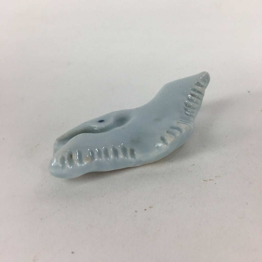 Japanese Porcelain Chopstick Rest Holder Vtg Light Blue Crane Hashioki CR235