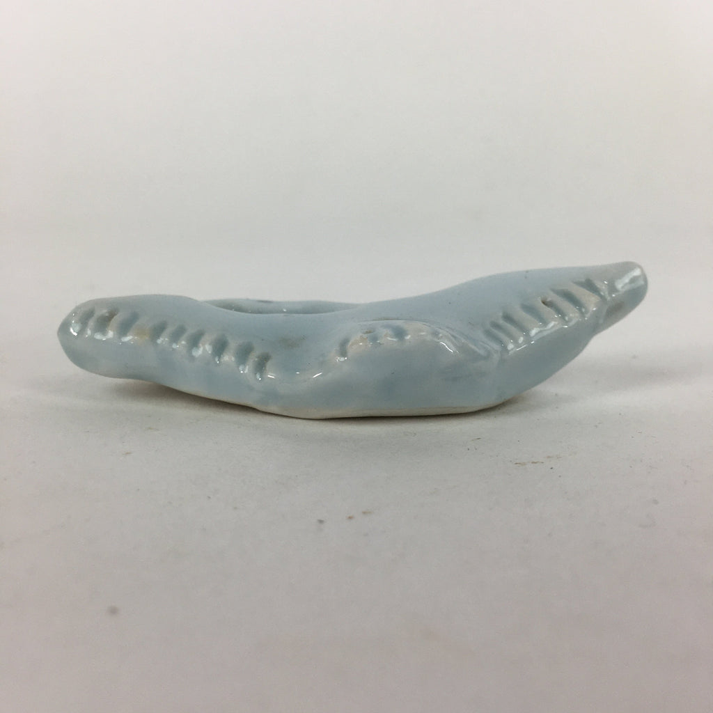 Japanese Porcelain Chopstick Rest Holder Vtg Light Blue Crane Hashioki CR235